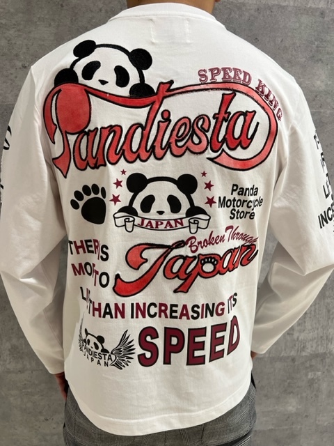 PANDIESTA　JAPAN　パンディエスタ　ジャパン　パンダ　PDJ モーターサイクル チーム　長袖Tシャツ　白　M