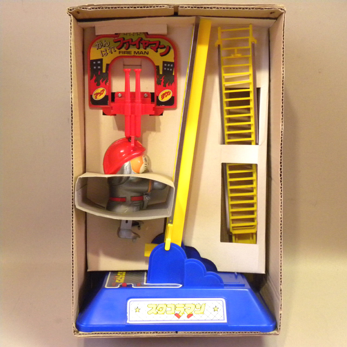 【未使用 新品】1980年代 当時物 トープレ/TPS 電動 スタコラマン 消防士 ( 昔の ビンテージ 昭和レトロ Vintage TPS Battery Operated Toyの画像3