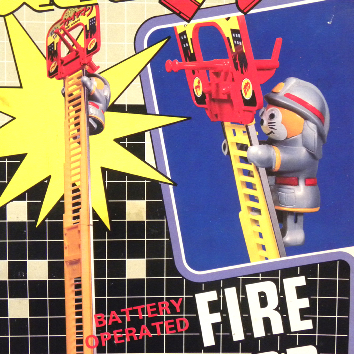 【未使用 新品】1980年代 当時物 トープレ/TPS 電動 スタコラマン 消防士 ( 昔の ビンテージ 昭和レトロ Vintage TPS Battery Operated Toyの画像2