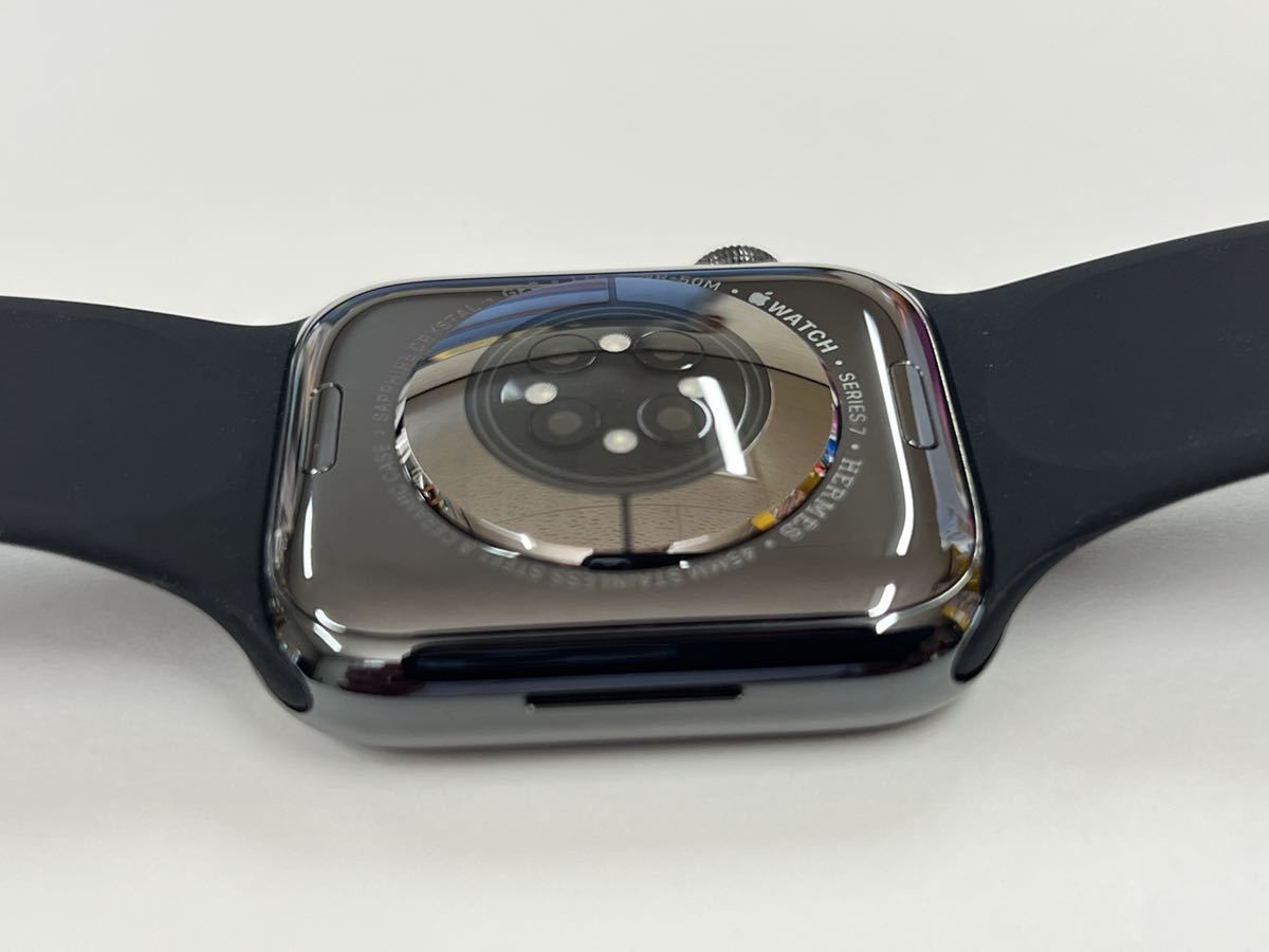 美品　Apple Watch series7 HERMES 45mm アップルウォッチ 黒 エルメス GPS+Cellular ブラックステンレス  シリーズ7