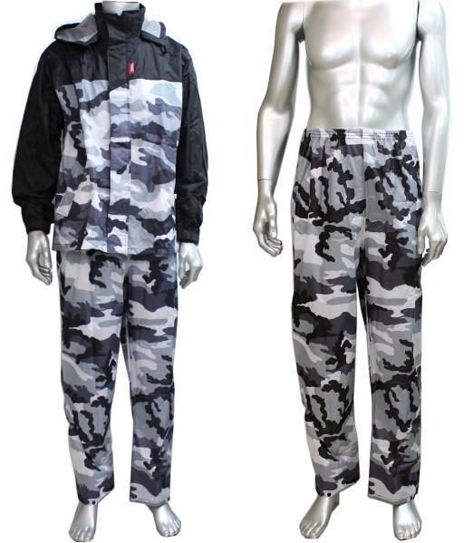 L waterproof rainsuit top and bottom set 2 pants .. rubber Gibson 502+503x2 white camouflage camouflage rainwear 