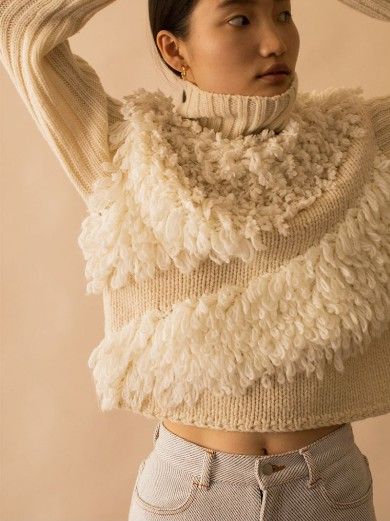 LEINWANDE Mix Roop Sweater / White