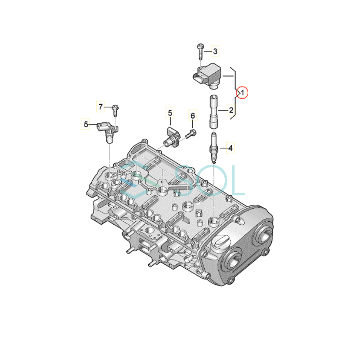 VW アルテオン(3H7 3H8) ビートル(5C1 5C2 5C7 5C8) ゴルフ7(BA5 BV5) ゴルフ6(517) イグニッションコイル 06L905110D 06L905110C_画像3