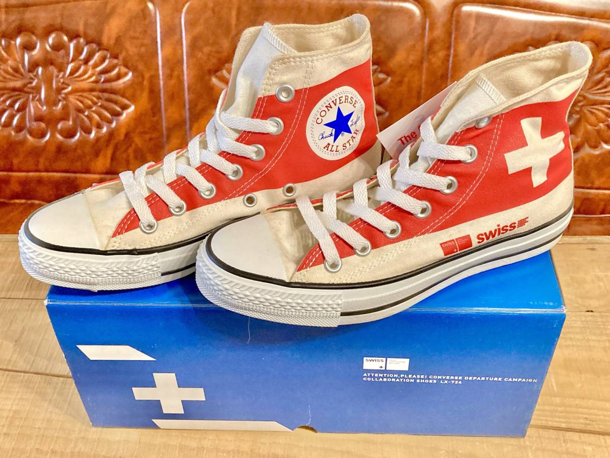 ★☆世界限定100足!希少レア!コンバース ALL STAR SWISS 4 23cm converse オールスター スイス航空 コラボ ビンテージ デッド 218☆★_画像1