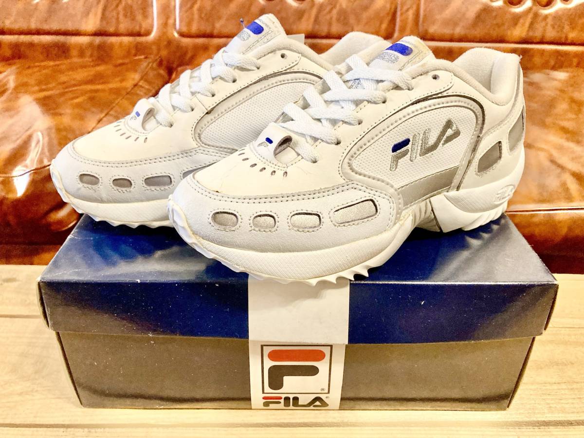 ★☆90s!希少レア!FILA RIPAWAY 白/シルバー 8 25cm フィラ リップアウェイ 7XJRX2113 ホワイト 厚底 デッドストック ビンテージ 216☆★_画像1