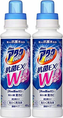 アタックNeo抗菌EX Wパワー 洗濯洗剤 本体400g 2本セット 洗濯用品