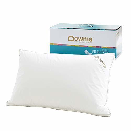Downia 羽毛枕 枕 3層充填95%ホワイトグースダウン採用 フィルパワー 純綿生地 通気性 高反発 横向き対応 肩こり まくら 48x74cm