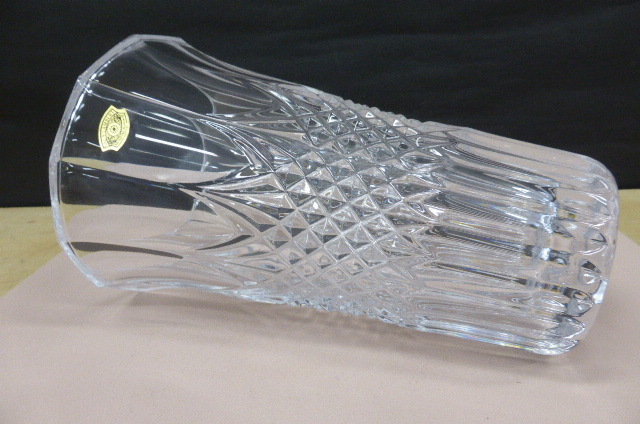 ヴァルサンランベール ベルギー 花瓶　花器　フラワーベース　クリスタル クリア 高さ20cm Val Saint Lambert crystal vase Belgian _画像8