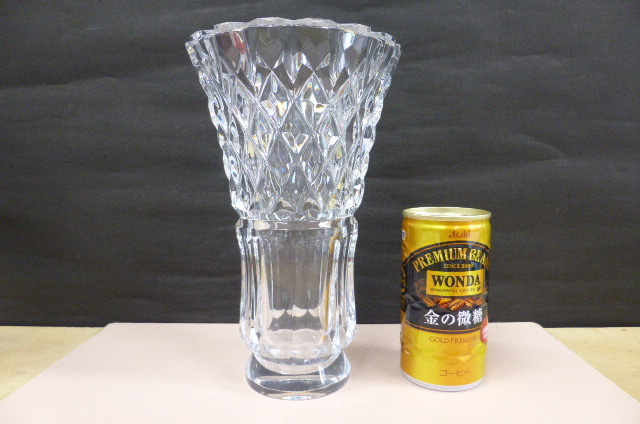 ヴァルサンランベール ベルギー 花瓶　花器　フラワーベース　クリスタル 刻印有 高さ20cm Val Saint Lambert crystal vase Belgian _画像1