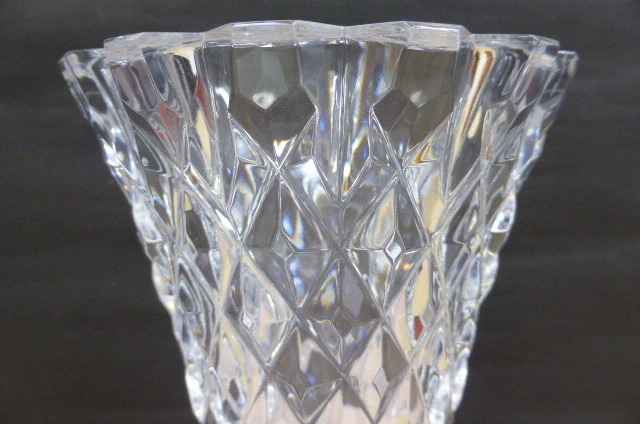 ヴァルサンランベール ベルギー 花瓶　花器　フラワーベース　クリスタル 刻印有 高さ20cm Val Saint Lambert crystal vase Belgian _画像4