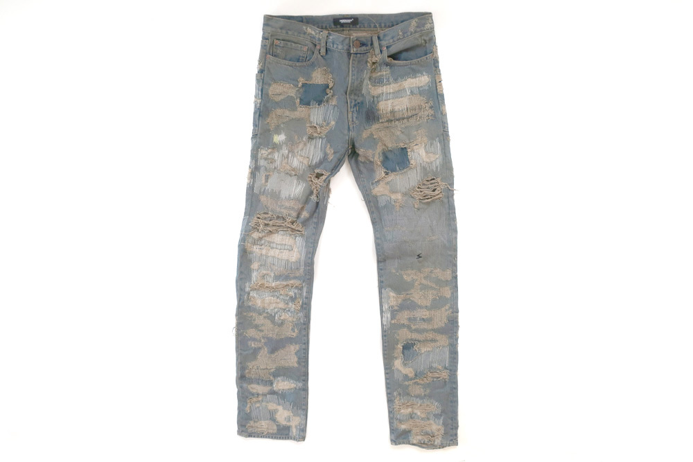 (Size3)Complexcon ограничение!Undercover Heavy Distressd Denim Pants undercover повреждение Denim брюки синий IndigoW32 comp Rex темно синий 