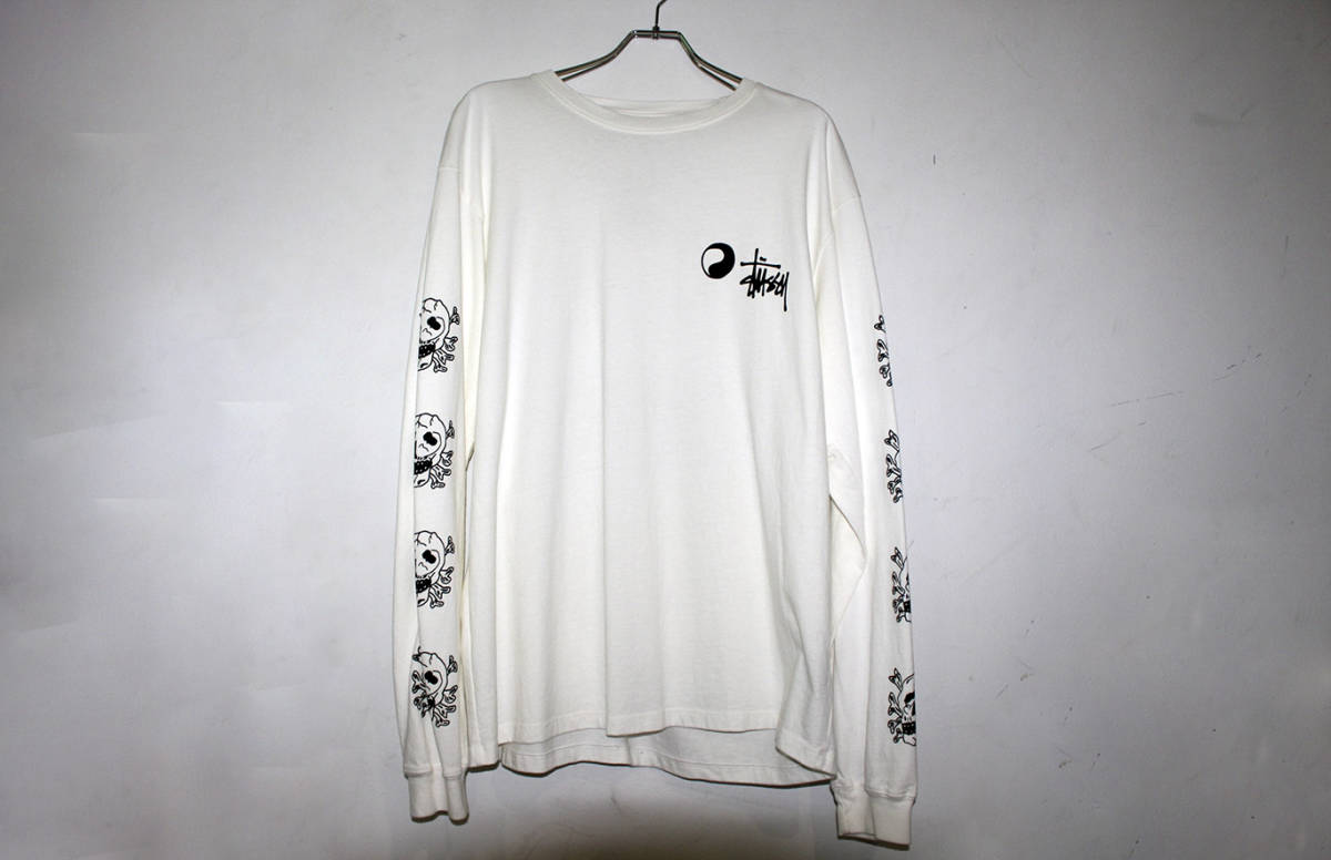 STUSSY OUR LEGACY SKULL PIG DYED LS TEE WHITE SIZE XL