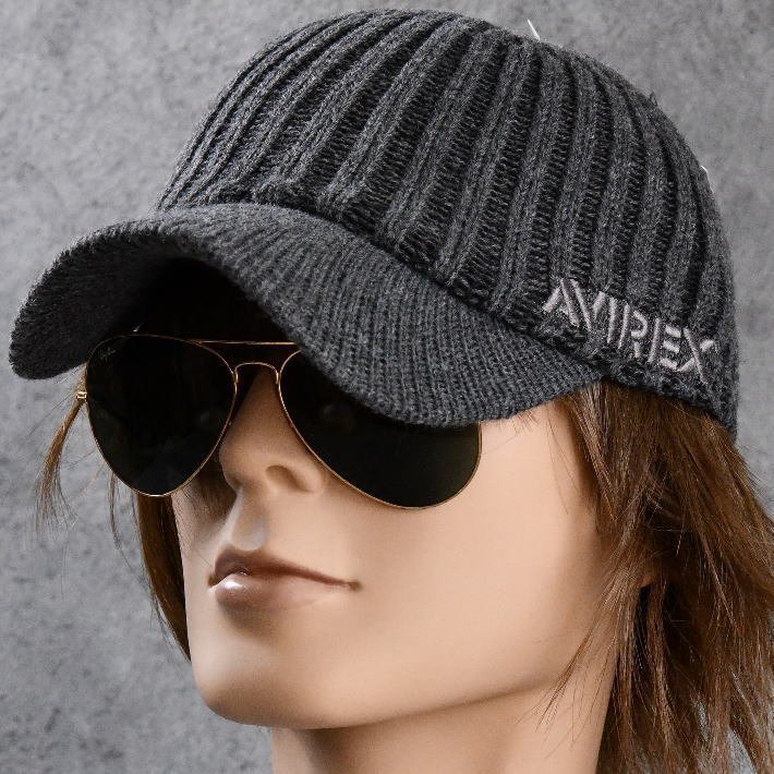 AVIREX アビレックス キャップ ニット帽 帽子 大きい 大きめ メンズ アヴィレックス 14986700-85 グレー_画像4
