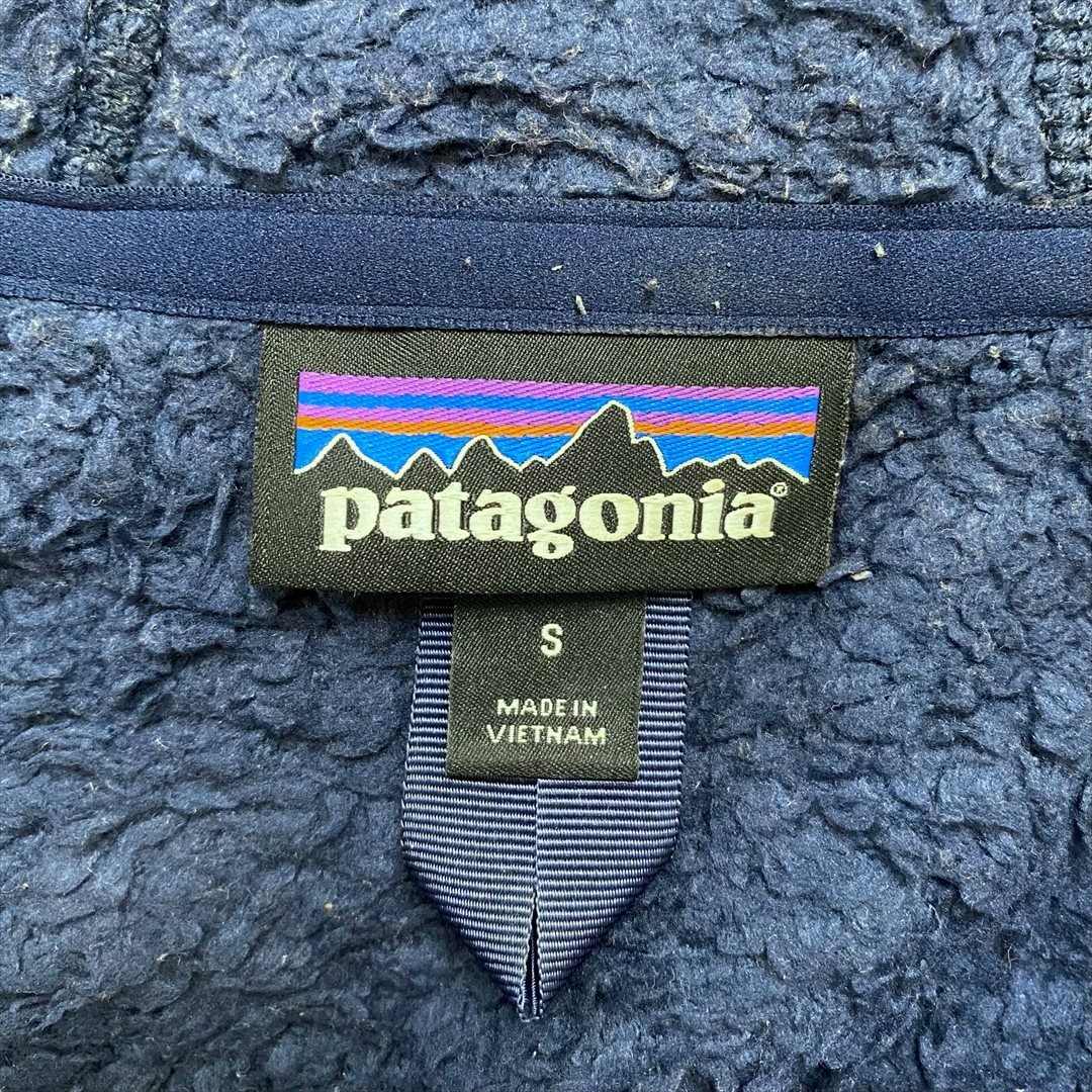 パタゴニア ボア パーカー ネイビー patagonia 古着 メンズ S ジップアップ アウトドア クリーニング済み_画像7