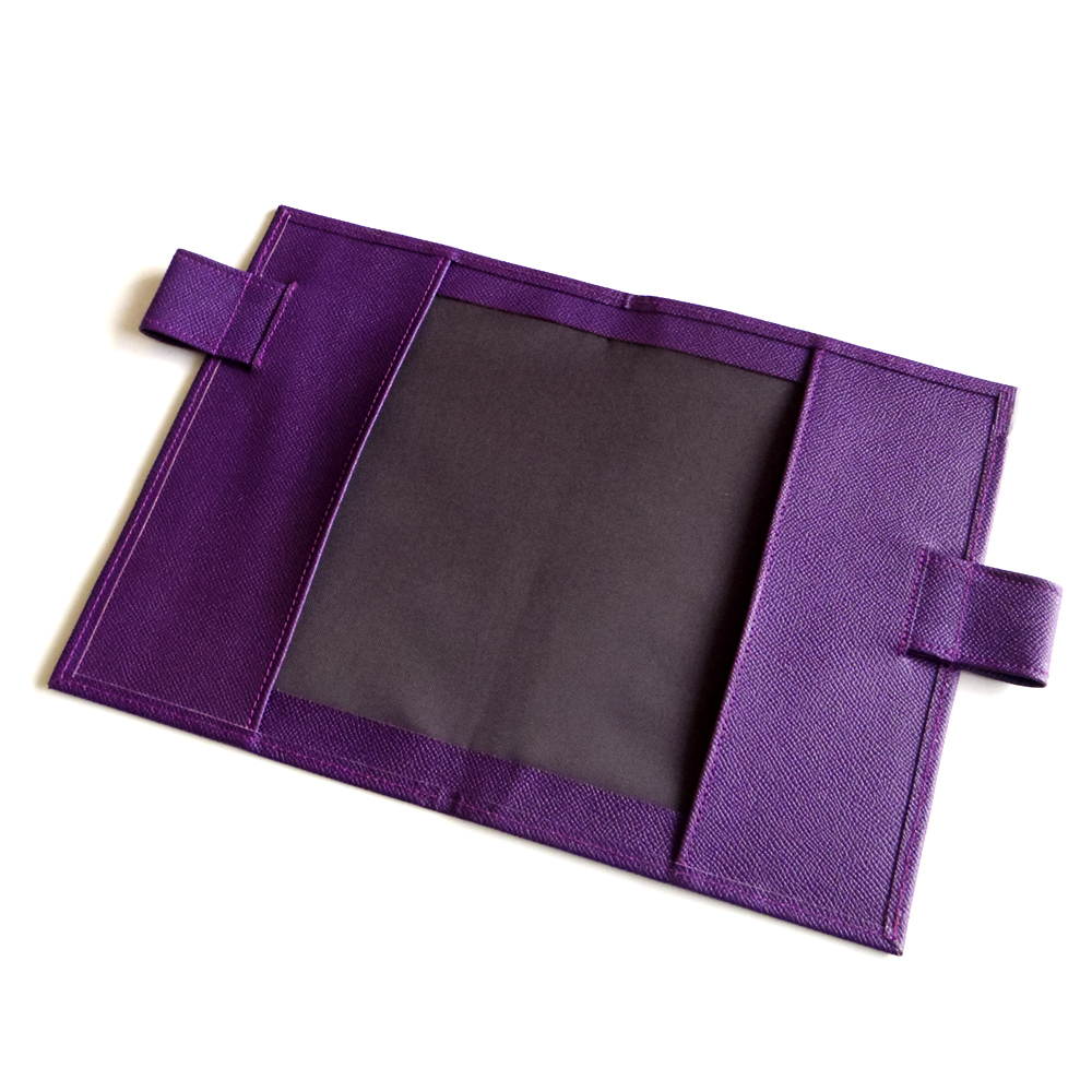  sharing equipped * postage 185 jpy ~* bag shop san. book cover *A5 size notebook . correspondence * purple ( pen holder attaching ) * notebook body is not attached 