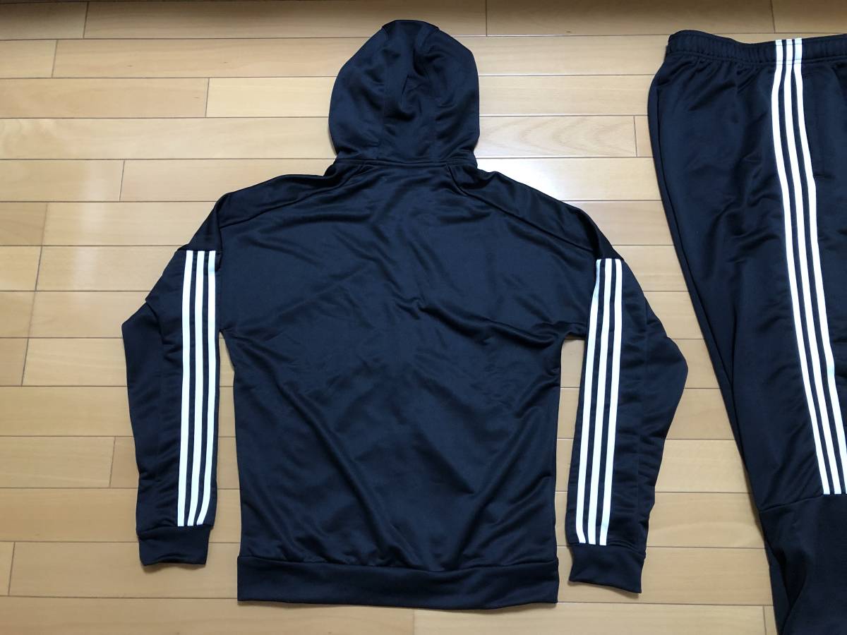 42 adidas アディダス ジャージ 上下セット ブラック × ホワイト Oサイズ 正規品 【新品未使用】