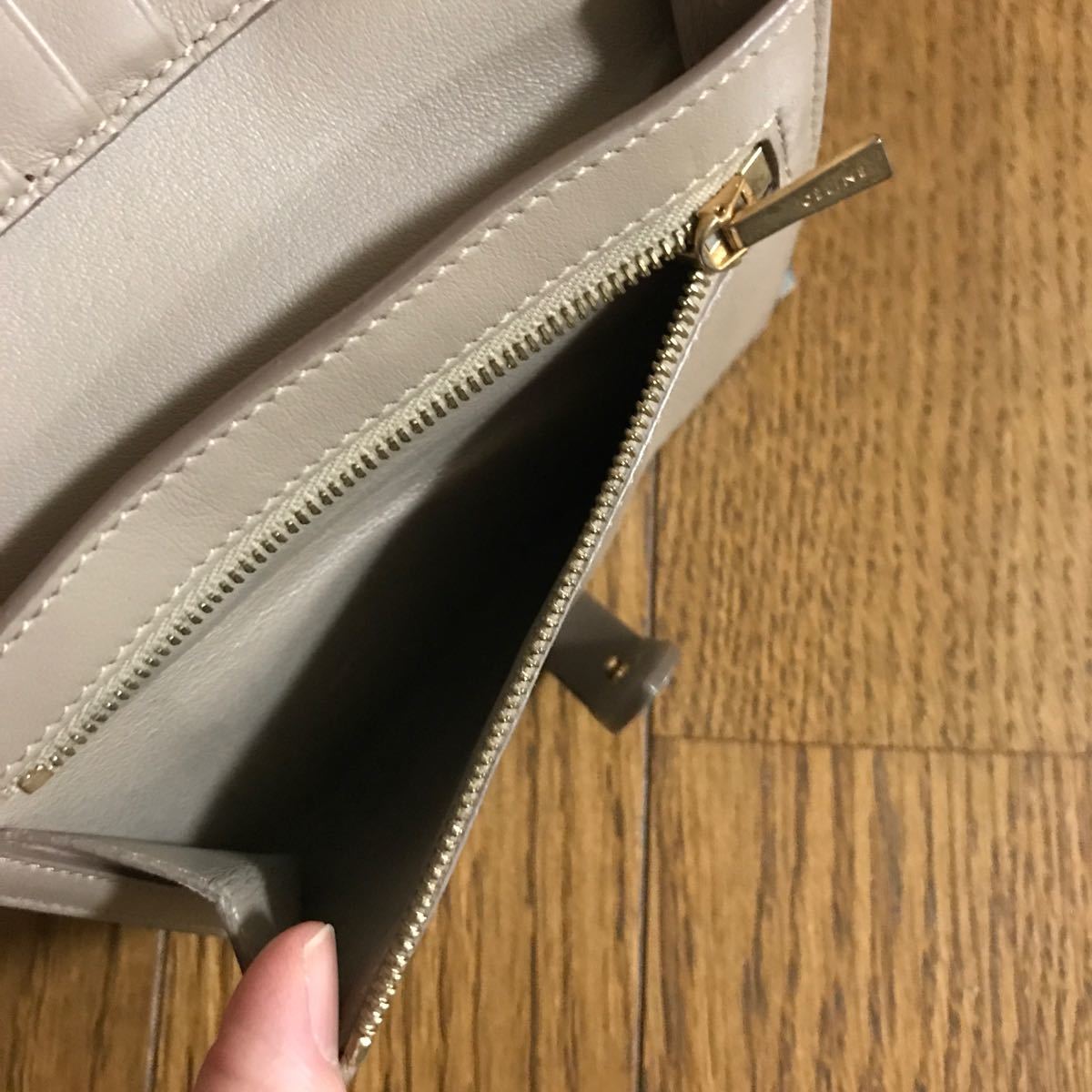 CELINE】美品 ストラップウォレット グレージュ 二つ折り財布 | 【美品