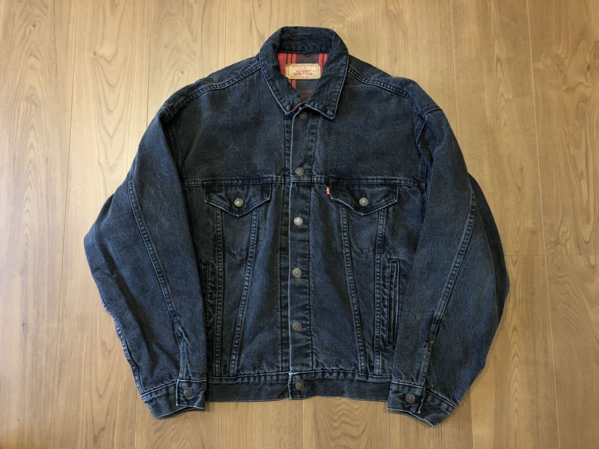 80s Levis リーバイス 70417-9419 ブラックデニムジャケット 裏ネルライナー Gジャン 黒 USA アメリカ製 /ビンテージ  70505 BIGE ビッグE