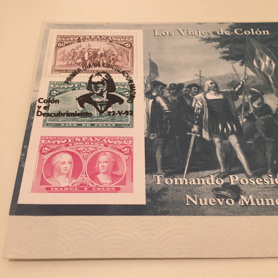 【送料無料】1992年 コロンブス 絵画 海外切手シート スペイン アメリカ ポスト セット3 アンティークレトロ