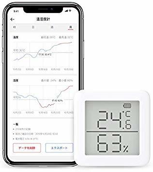 ★新品★ CK温湿度計 SwitchBot3D-9M温湿度計 デジタル スマート家電 高精度 スイス製センサー スマホで温度湿度管理 アラーム付き グ_画像1