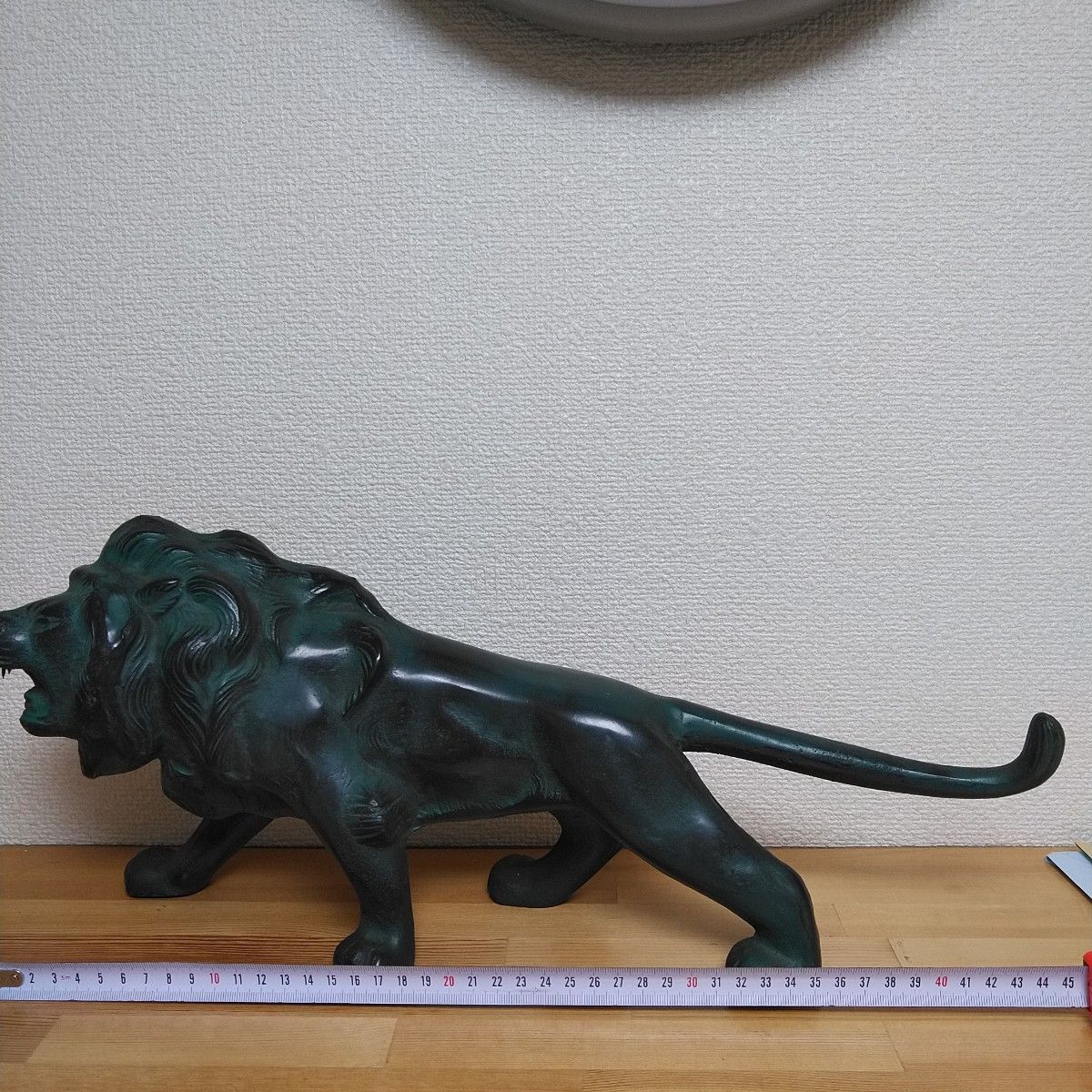 日本代理店正規品 瑪瑙とグリーン水晶共生のライオン 置物 彫り物