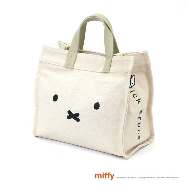 ミッフィー miffy フェイス 2Way トートバッグ ショルダー ナチュラル Mサイズ_画像9