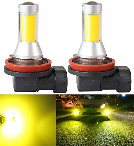 LEDフォグランプ H11 H8 H9 H16(国産車) 黄色 イエロー-ポーペ(POOPEE) 35W 800LM 12V/24V兼用 無極性 COBチップ360°発光 高輝度_画像1