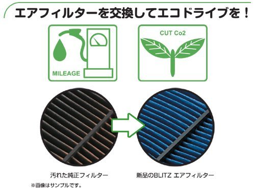 BLITZ(ブリッツ) SUS POWER AIR FILTER LM(サスパワーエアフィルターLM) 純正交換タイプ ミツビシ SM-54B_画像2