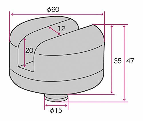 エマーソン 傷付き防止サイド掛けジャッキアダプター EM-226 φ60x47mm 溝幅12mm 溝深さ20mm 適応ジャッキ:_画像4