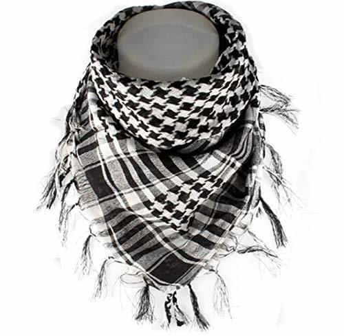 Dhana Style アフガンストール アラブストール チェック柄マフラー スカーフ (ブラック＆ホワイト)_画像1