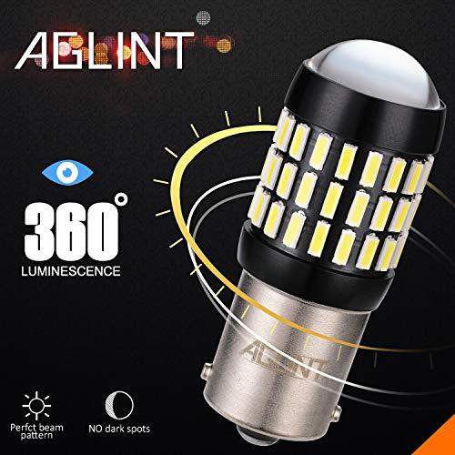 AGLINT S25シングル球 バックランプ ホワイト 1156 P21W BA15S G18 汎用 12V-24V兼用 無極性 1200ルーメン 超高輝度 最新4014SMD 66連_画像6