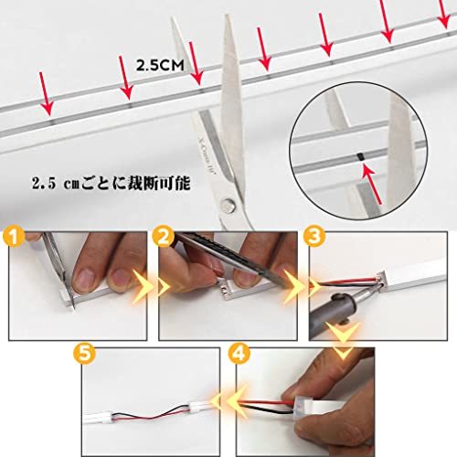 ALion-ots LEDテープライト ネオンライトストリップ 《5メートル 》DC12V 高輝度 防水 2835 120SMD 切断可能_画像3