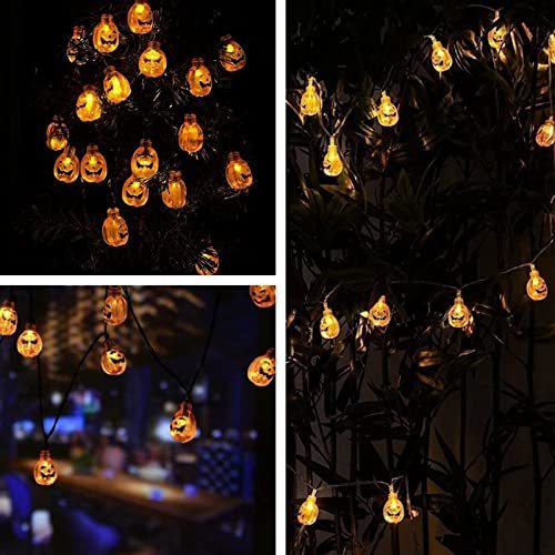 OSUDRY ハロウィン 飾り かぼちゃライト LEDライト ストリングライト 屋外 ライト ソーラー充電式 30球 6m ハロウィーン 飾りライト_画像3