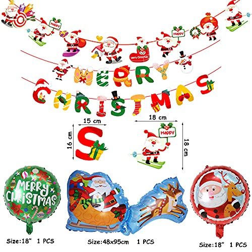 クリスマス 風船 飾り付け MERRY CHRISTMAS ガーランド クリスマスバルーン サンタクロースさんクリスマスソックス 部屋 バーKTV_画像3