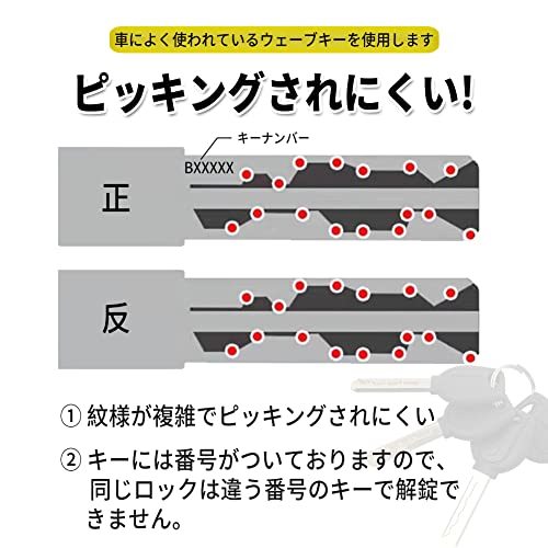 ENGG バイクロック ワイヤーロック 極太 直径24mmx1500mm 二重防塵 ウェーブキー4本付き 頑丈 盗難防止 オートバイ 原付_画像4