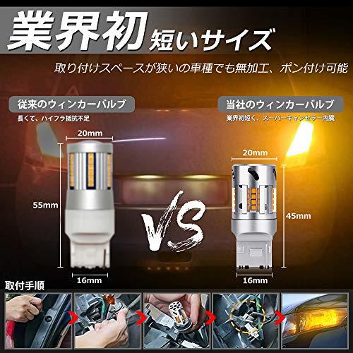 【業界初スーパーキャンセラー】T20 LED ウィンカーバルブ OPPLIGHT最新型 冷却ファン搭載 純正アンバー ハイフラ防止 抵抗内蔵_画像3