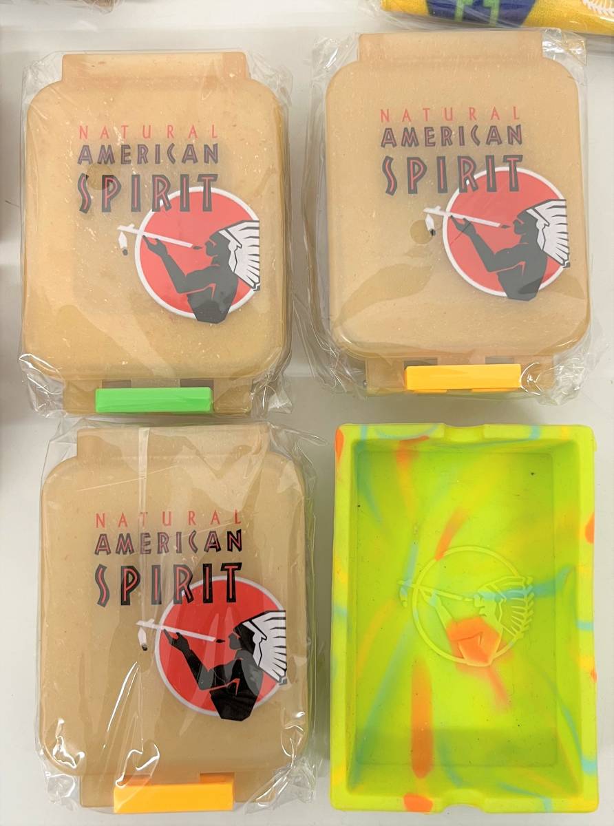 未使用品 ＊AMERICAN SPIRIT アメリカンスピリット ＊グッズ 灰皿 ポーチ 携帯箸 タオル バンド 他 ＊煙草 たばこ タバコ シルバー 販促品_画像3