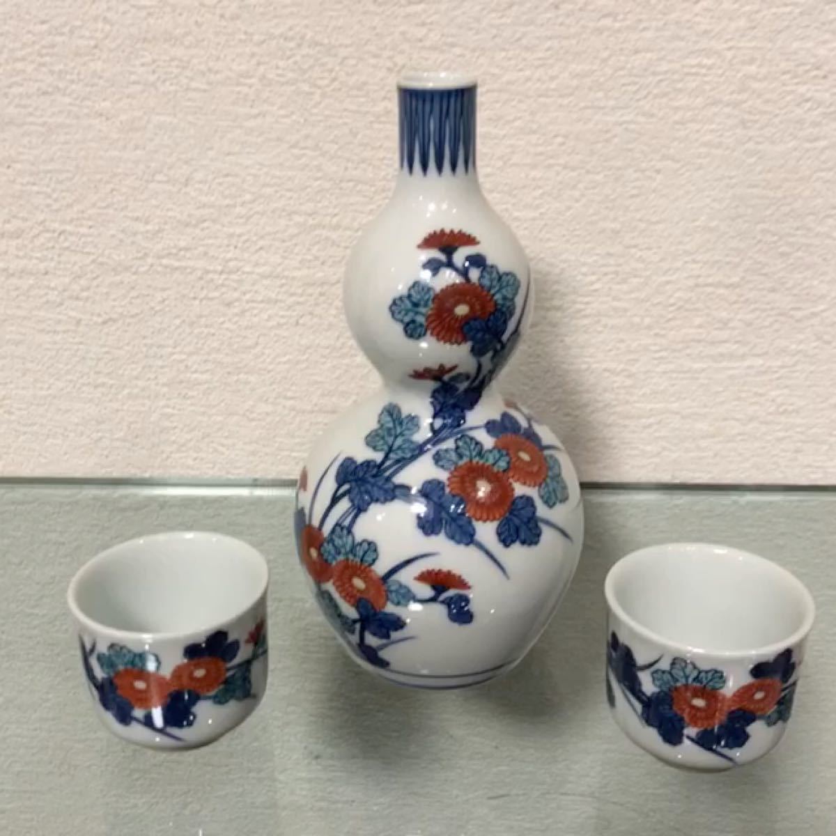 今泉今右衛門 錦菊弦酒器