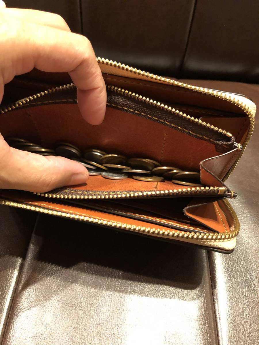 【 先着一名様 】 【 THECASTLEROCK 】 新品 栃木レザー ラウンドファスナー 長財布 茶 ブラウン メンズ レディース 小銭入れ カードケース_画像7