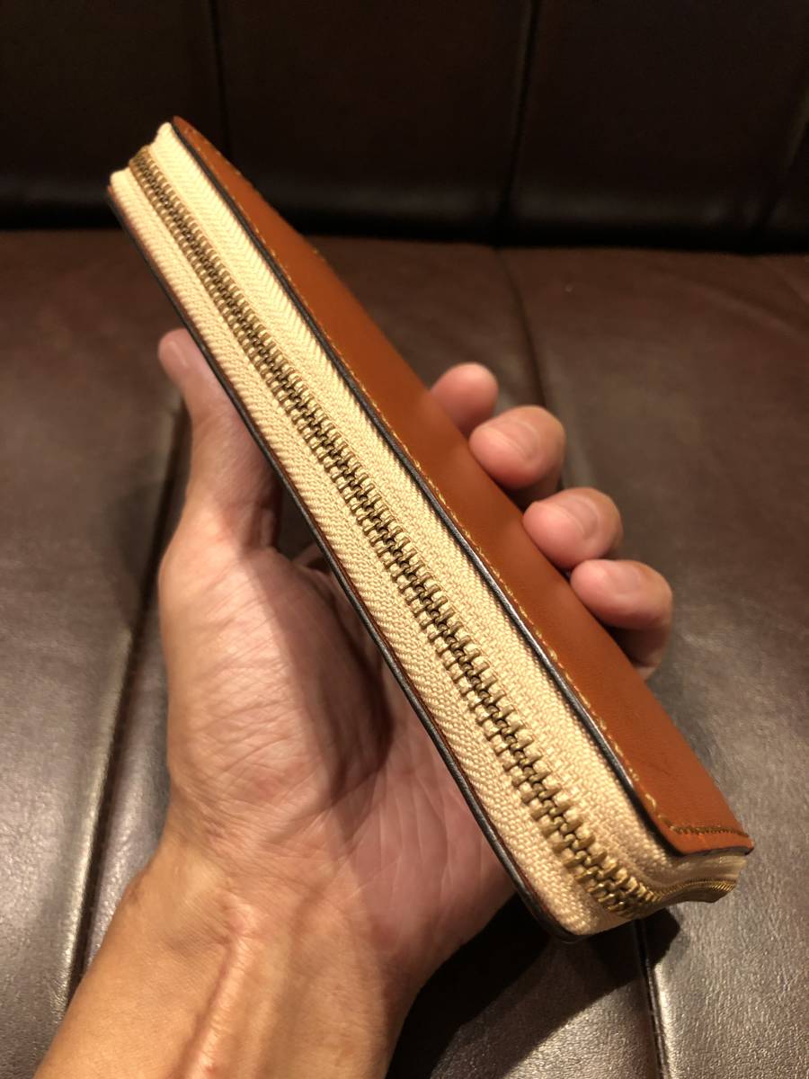 【 先着一名様 】 【 THECASTLEROCK 】 新品 栃木レザー ラウンドファスナー 長財布 茶 ブラウン メンズ レディース 小銭入れ カードケース_画像3