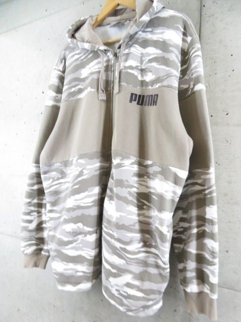 1190m141◆良品です◆カモフラージュ◆PUMA プーマ スエットパーカー ジャケット L/ジャージ/ブルゾン/スポーツ/迷彩柄/メンズ/男性/紳士_画像2