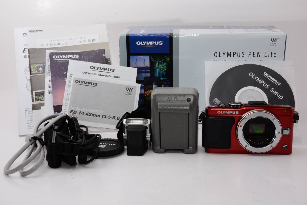 外観特上級】シャッター数5206回!元箱付 OLYMPUS ミラーレス一眼 PEN