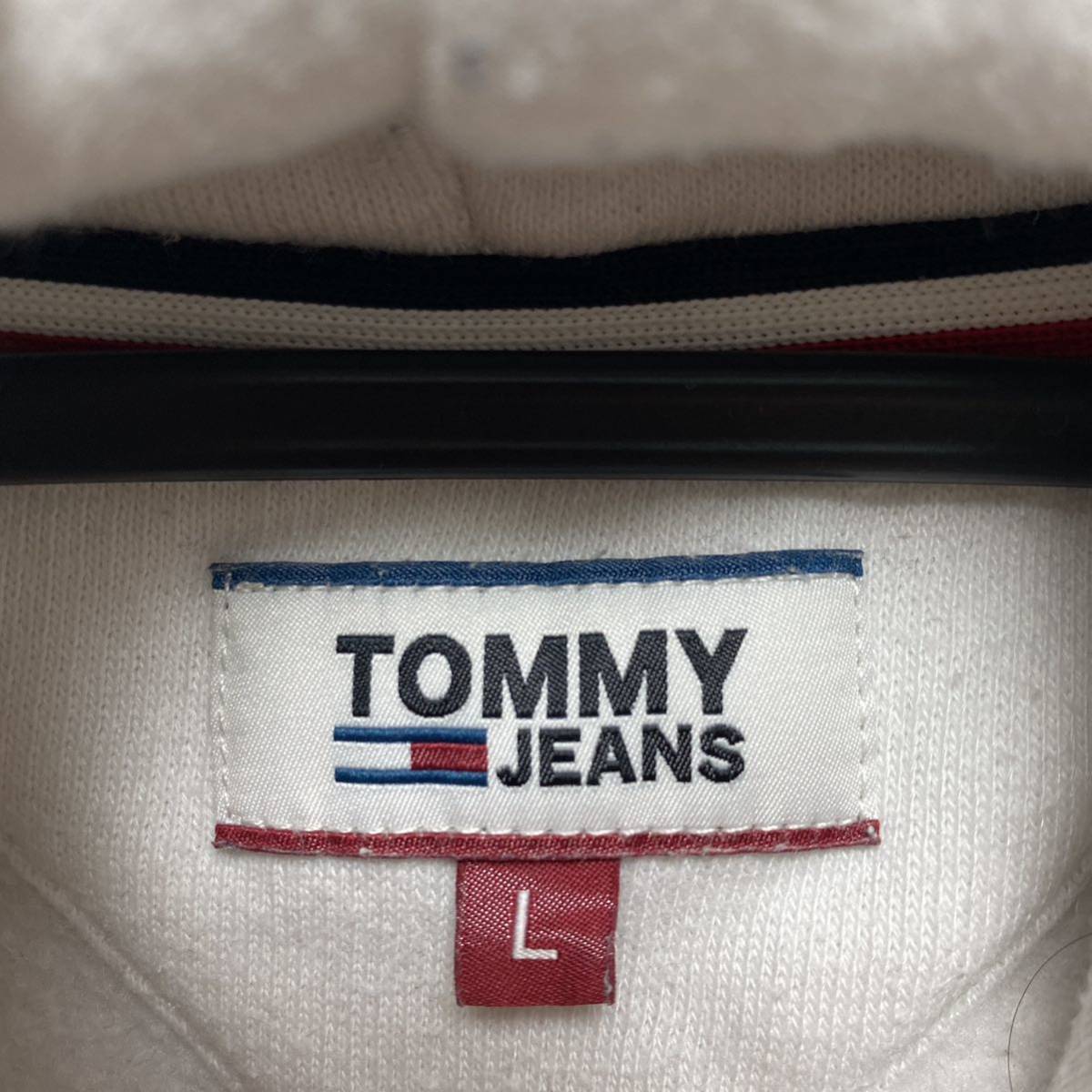 TOMMY HILFIGER パーカー 白 裏起毛 L スウェット ダボ