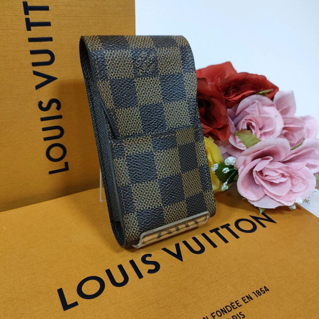 美品 LOUIS VUITTON ルイヴィトン タバコケース ダミエ エベヌ