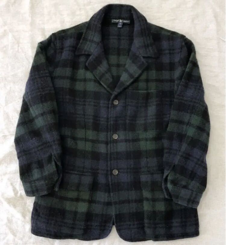 贅沢屋の 90s RRL チェック 柄 ジャケット テーラード ウール ブラック