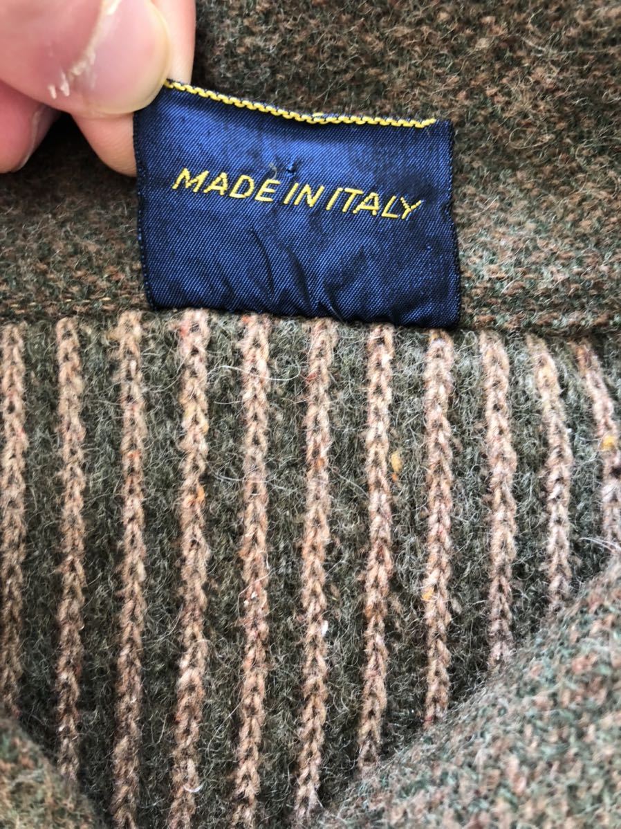 80s rito uomo vintage wool shawl collar cardigan made in italy ビンテージ ウール ショールカラー カーディガン モヘア ニット ネップ_画像5