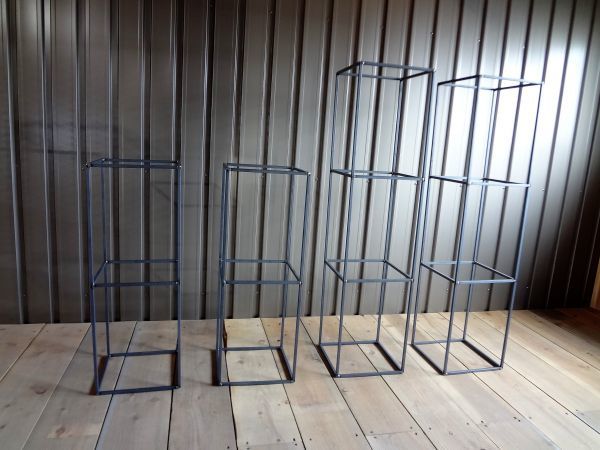  iron Cube frame 3 step 2 piece +2 step 2 piece set iron shelf domestic production original store furniture display case open rack display shelf scaffold old material f