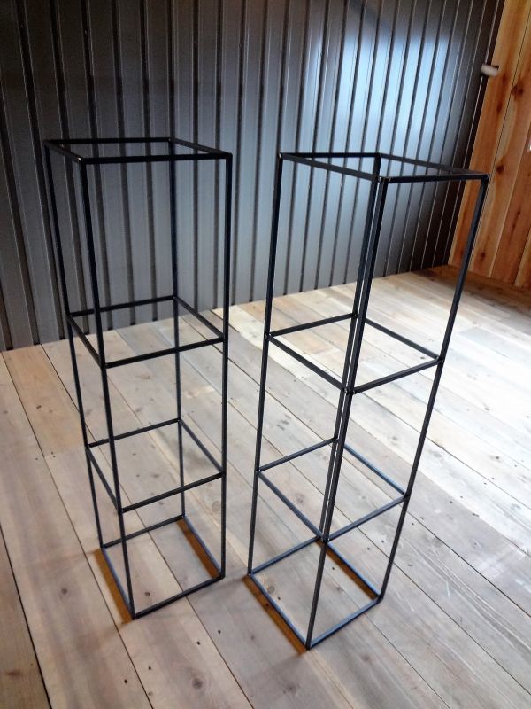  iron Cube frame 3 step 2 piece set iron shelf domestic production original store furniture display case open rack display shelf scaffold old material i