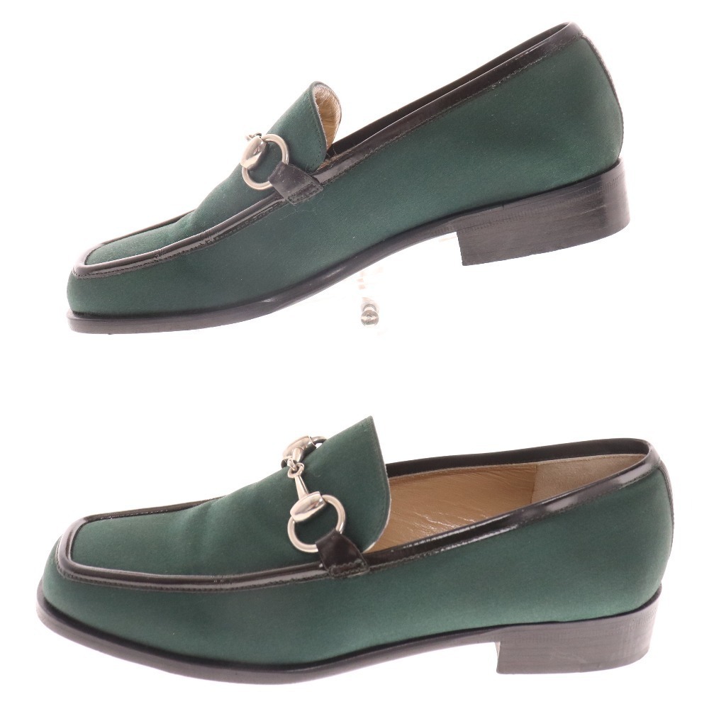 ヤフオク! - □ GUCCI グッチ ホースビット サテン ローファー