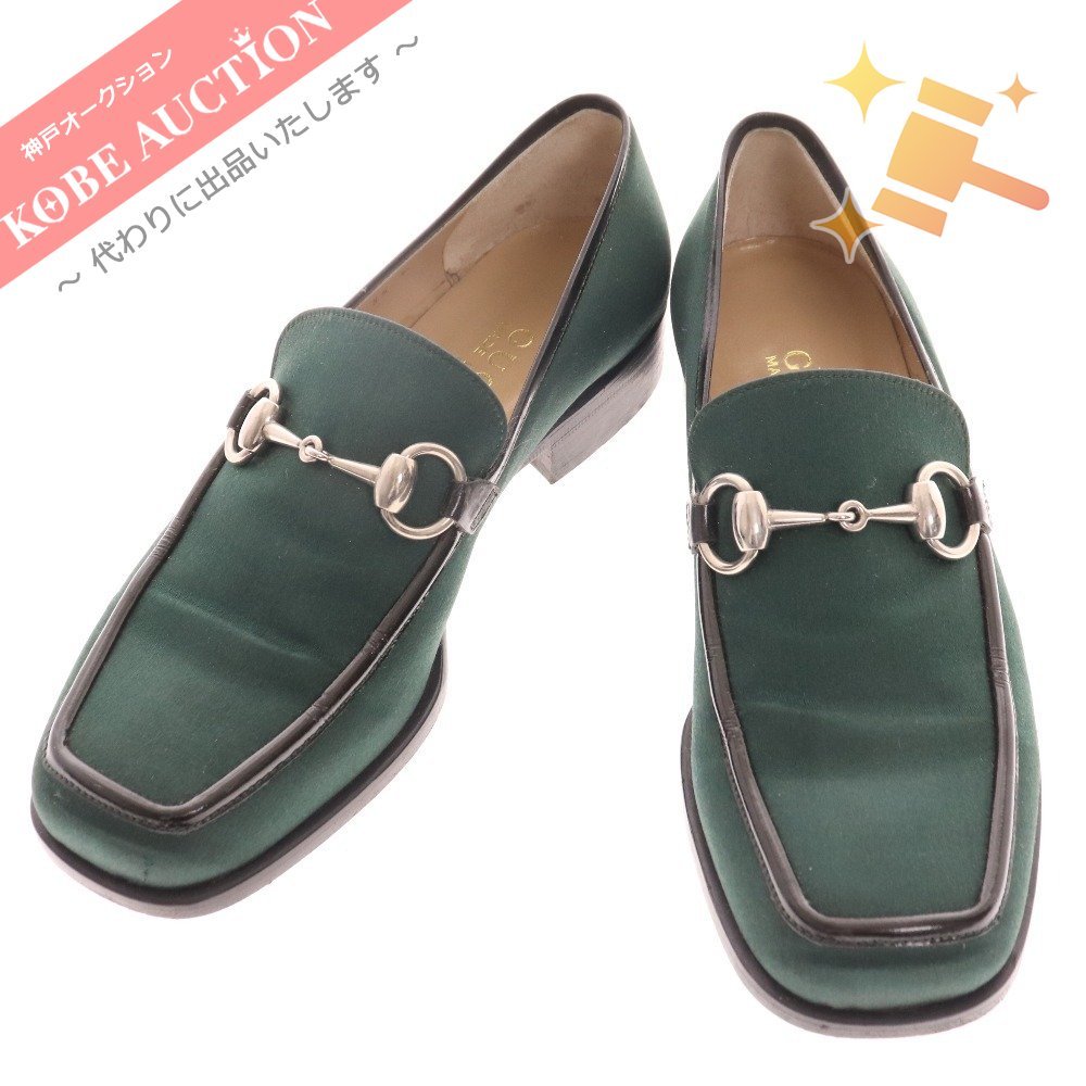ヤフオク! - □ GUCCI グッチ ホースビット サテン ローファー